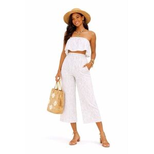 REVOLVE Superdown White Striped Pant Set